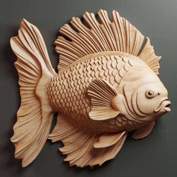 Nature and animals (st Ranchu fish 3, NATURE_6343) 3D models for cnc